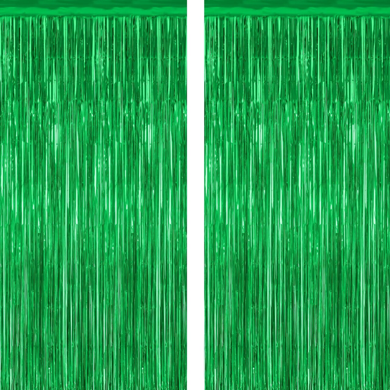 2 Pack Tinsel Backdrop, 3.28 FT x 7.05 FT Green Party Decorations, Metallic Football Backdrop Curtains Tinsel Curtains Streamer Backdrop, Party Supplies Wall Decor for Football Party Birthday